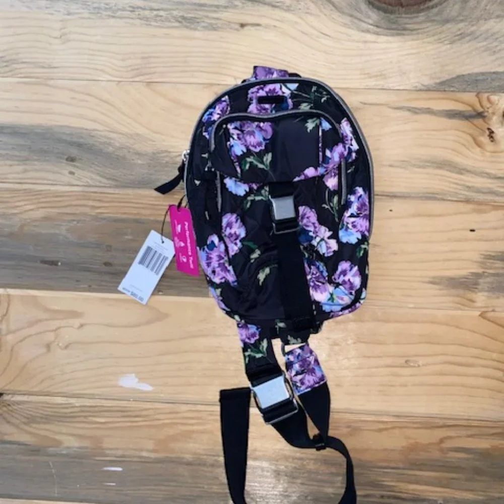 Vera Bradley Black and Purple Floral Crossbody Bag